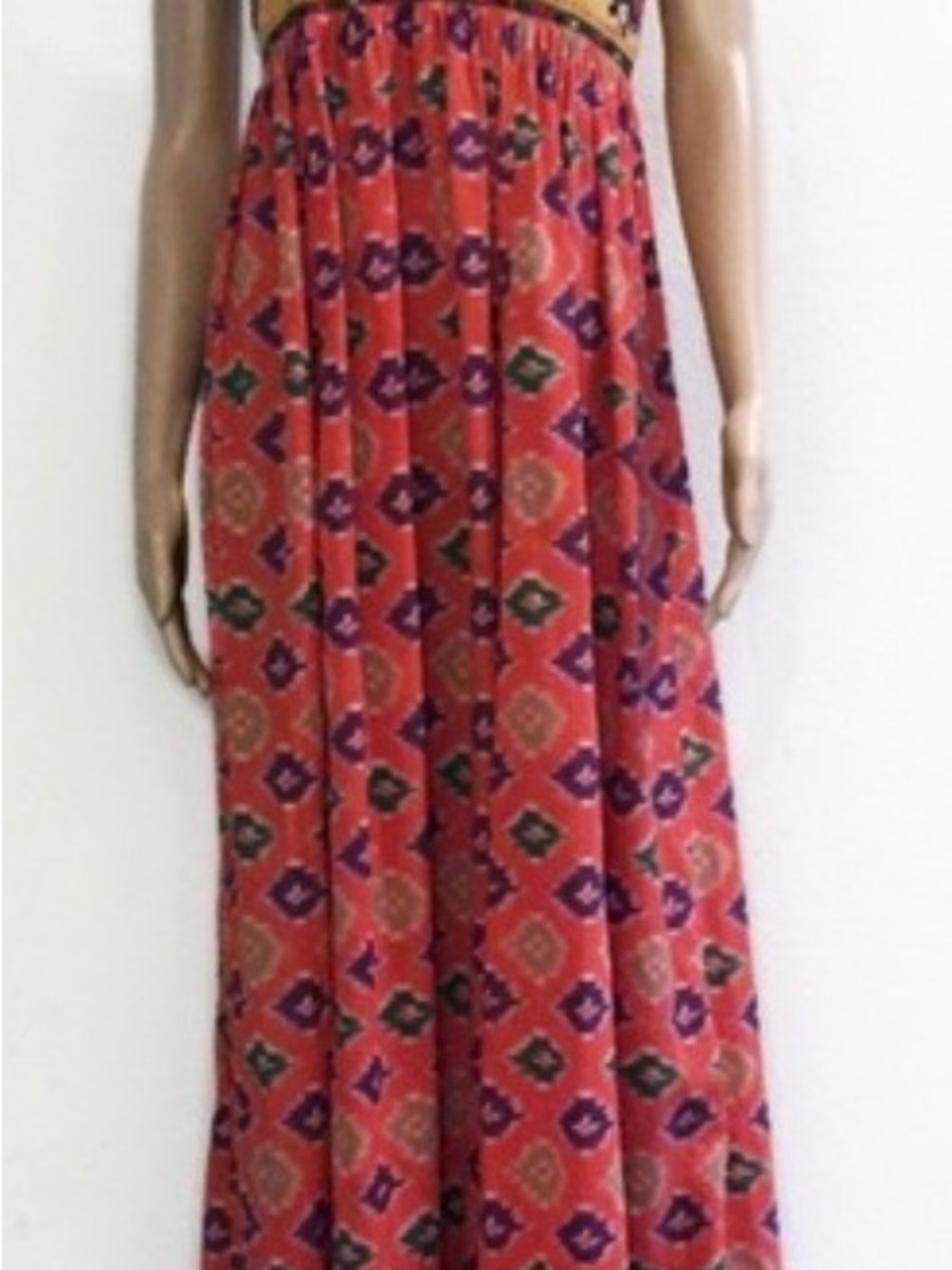 Ralph Lauren Denin & Supply Bohemian Red Patterned Maxi Dress for Women